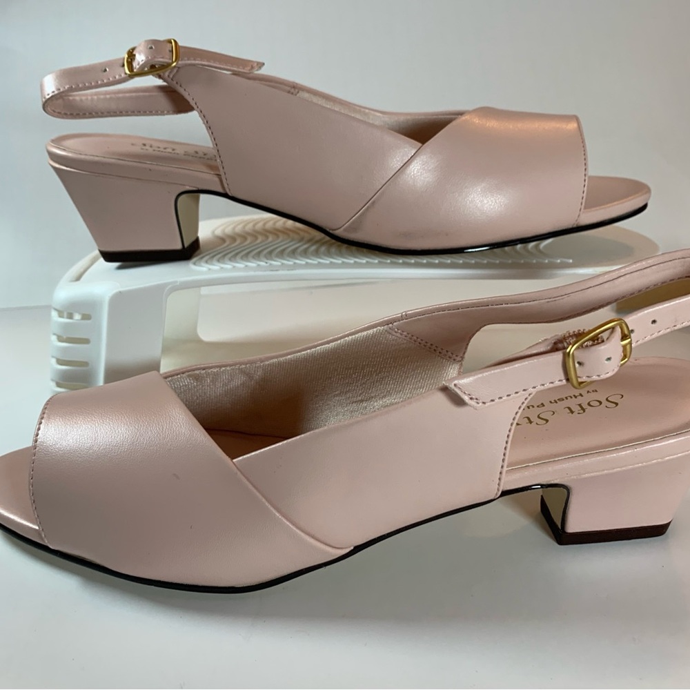 Soft Style by Hush Puppies Womens Pink Slingback Block Heel Pump Sz. 8.5